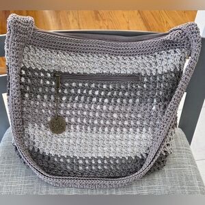 The Sak Two-Tone Gray Crochet Shoulder Bag